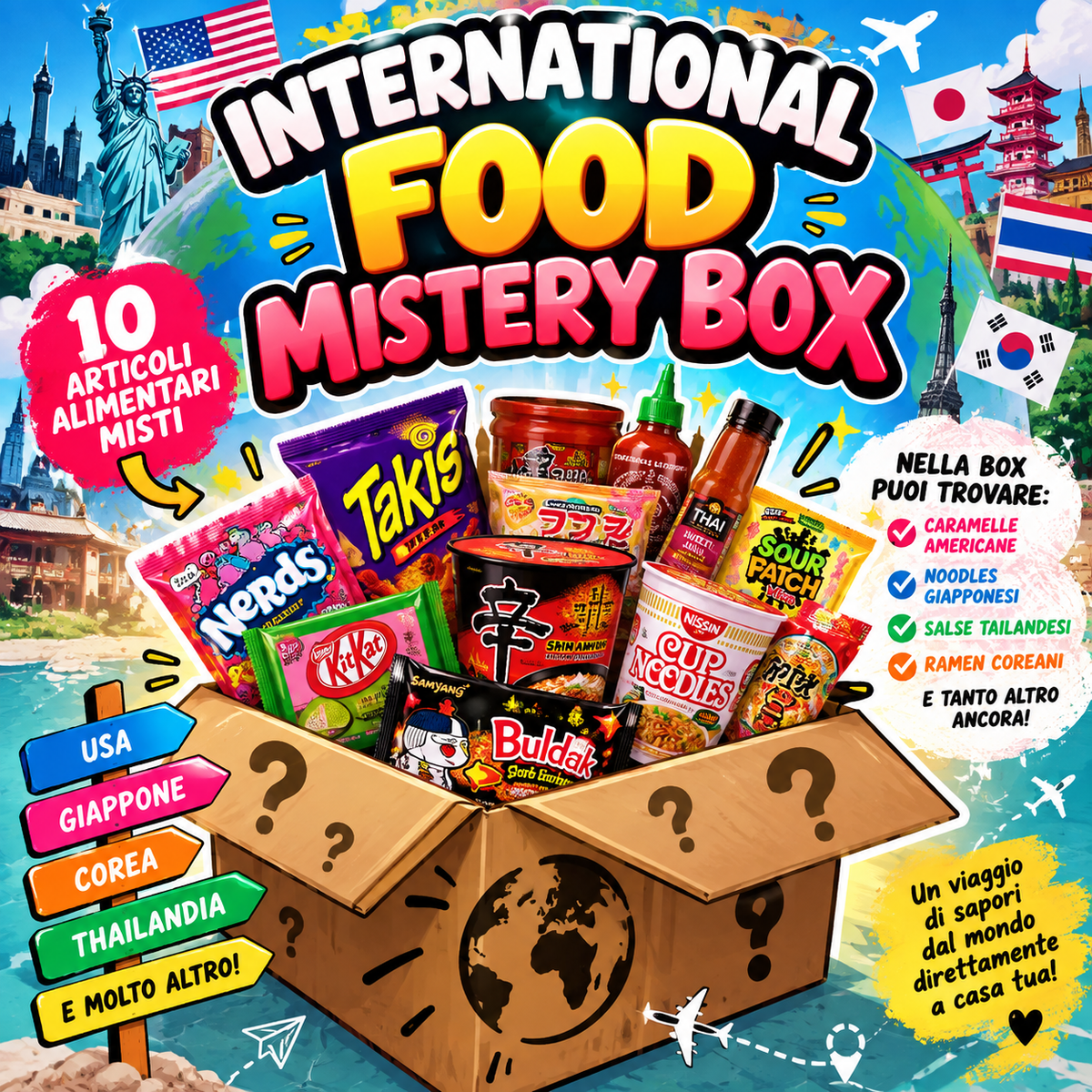 International Food Mistery Box 10 Pezzi