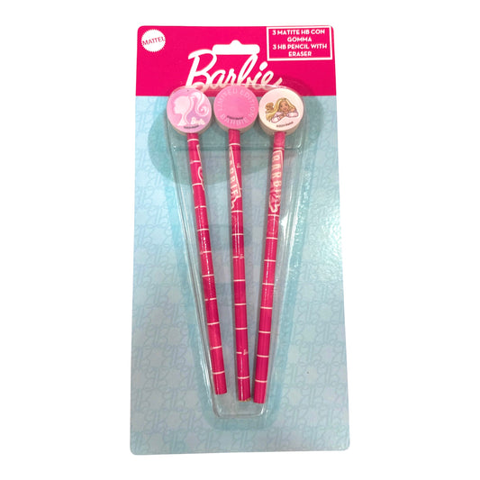Set 3 Matite Con Gommine Barbie