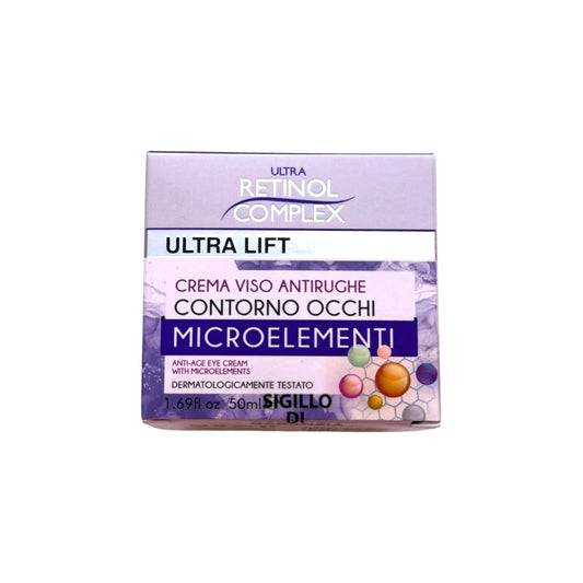 Crema Viso Contorno Occhi Antirughe Idratante, Nutriente e Stimolante Retinol Complex 50ml